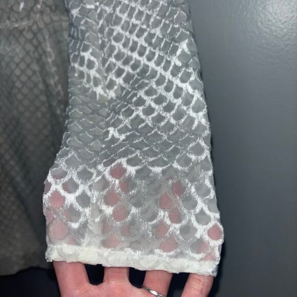 Ramy Brook Allona Dress Size 2 NWT Ivory Textured Long Sleeve Mini Bridal Dress - Picture 11 of 14